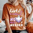 ハロウィンメイクのジョーク、女の子、面白い、英語で レディースオーバーサイズコンフォートTシャツ Yam