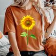 ヒマワリ 夏 花 庭 自然 レディースオーバーサイズコンフォートTシャツ Yam