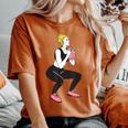 ボディービルダー 脚の日 女の子 ケトルベル フィットネス ボディービル レディースオーバーサイズコンフォートTシャツ Yam
