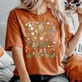 ヴィンテージ 花 ボタニカル イラスト チャート 植物 レディースオーバーサイズコンフォートTシャツ Yam