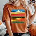 夏をテーマにしたカラフルな花畑 レディースオーバーサイズコンフォートTシャツ Yam