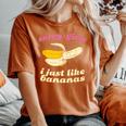 残念な女の子私はバナナが好き ゲイデート レディースオーバーサイズコンフォートTシャツ Yam