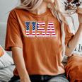米国 愛国的なアメリカ国旗 男性 女性 キッズ 男の子 女の子 Us レディースオーバーサイズコンフォートTシャツ Yam