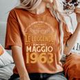 誕生日 男性 ギフト 女性 レジェンド 1963年5月 レディースオーバーサイズコンフォートTシャツ Yam
