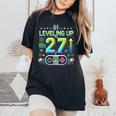 27歳の男性女性、誕生日、27歳の誕生日にプレゼント。 レディースオーバーサイズコンフォートTシャツ Black