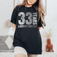 33歳 男性 ギフト 33歳の誕生日プレゼント 女性用 レディースオーバーサイズコンフォートTシャツ Black