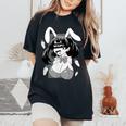 Ahegao Lewd アニメ 顔とウサギの女の子 コスチューム オタク用 レディースオーバーサイズコンフォートTシャツ Black