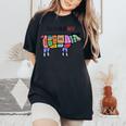 Beef Meat Cuts Line Art Butcher Cut Illustration Graphic レディースオーバーサイズコンフォートTシャツ Black