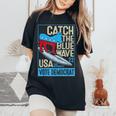 Catch The Blue Waveurfing Democrat Donkey Midterm Election レディースオーバーサイズコンフォートTシャツ Black