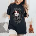 Dia De Los Muertos ハロウィン バラ メキシカンシュガースカル 女の子 レディースオーバーサイズコンフォートTシャツ Black
