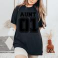 Enjoy World No1 Aunt 01 スポーツスタイル Best Cool Aunt Ever レディースオーバーサイズコンフォートTシャツ Black