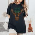 Jaegermeister Meister Deer Family Dad Mum Cheeky レディースオーバーサイズコンフォートTシャツ Black
