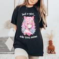 Just A Girl Who Loves アニメ カワイイ漫画 日本語 長袖tシャツ レディースオーバーサイズコンフォートTシャツ Black
