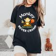 Monkey Never Cramp Eat A Banana Basketball レディースオーバーサイズコンフォートTシャツ Black