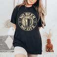 No Beer No Life ヴィンテージドリンク ビール愛好家 ビールファン向け レディースオーバーサイズコンフォートTシャツ Black