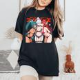Waifu セクシー アニメ キス 女の子 角 日本の漫画風 レディースオーバーサイズコンフォートTシャツ Black