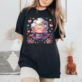 かわいいスーパーヒーローおばあちゃんスーパーヒーローおばあちゃん レディースオーバーサイズコンフォートTシャツ Black