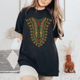 インド、衣装アフリカ、アフリカ、女性、子供、男性 レディースオーバーサイズコンフォートTシャツ Black