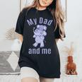 キッズ お父さん お父さん 息子 娘 ゾウ 男の子 女の子 レディースオーバーサイズコンフォートTシャツ Black