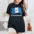 グアテマラ国旗 愛国心 男性 女性 キッズ グアテマラ レディースオーバーサイズコンフォートTシャツ Black