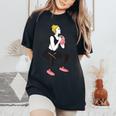 ボディービルダー 脚の日 女の子 ケトルベル フィットネス ボディービル レディースオーバーサイズコンフォートTシャツ Black