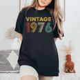 ヴィンテージ 1976 50歳の誕生日プレゼント 男性 女性 50歳 レディースオーバーサイズコンフォートTシャツ Black