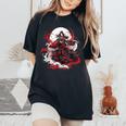 女の子 刀 刀 侍 ヴィンテージ 戦闘機 レトロ デザイン レディースオーバーサイズコンフォートTシャツ Black