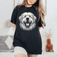 女性と男性のためのグレート ピレニーズ犬の顔のアート デザイン レディースオーバーサイズコンフォートTシャツ Black