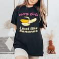 残念な女の子私はバナナが好き ゲイデート レディースオーバーサイズコンフォートTシャツ Black