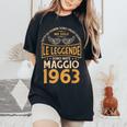 誕生日 男性 ギフト 女性 レジェンド 1963年5月 レディースオーバーサイズコンフォートTシャツ Black