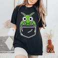 面白いカマキリデザイン 男性 女性 カマキリの恋人 レディースオーバーサイズコンフォートTシャツ Black