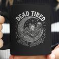 Dead Tired Still Awake Skeleton Moon Reading Coffee Mug