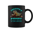 Unearth A Story At The Library Dinosaur Reading Coffee Mug Unearth A Story At The Library Dinosaur Reading Coffee Mug