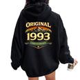 33歳 誕生日 男性女性intage 1993年1993年生まれ レトロデザインブランド レディース オーバーサイズ パーカー バックプリント Black