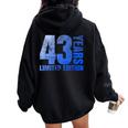 43歳 男性 ギフト 43歳 誕生日プレゼント 女性用 レディース オーバーサイズ パーカー バックプリント Black