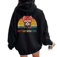 Best Cat Mom Ever Best Cat Mom Ever レディース オーバーサイズ パーカー バックプリント Black