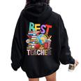 Best Teacher I Love My Teacher Ever Best Teacher レディース オーバーサイズ パーカー バックプリント Black