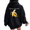 Dolce And Banana T Cute Graphic Banana レディース オーバーサイズ パーカー バックプリント Black