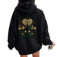 Faith Grows Where Love Is Planted キリスト教の言葉 レディース オーバーサイズ パーカー バックプリント Black