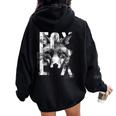 Fox グラフィックアート 動物愛好家 野生動物 森 男性 女性 レディース オーバーサイズ パーカー バックプリント Black