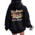 Drinking 3 Tres Amigos Tequila ソルト ライム シンコ・デ・マヨ レディース オーバーサイズ パーカー バックプリント Black
