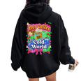 Hot Coffee Cold World レトロ コケット リボン グラフィック 長袖tシャツ レディース オーバーサイズ パーカー バックプリント Black