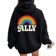 Lgbtq Ally Pocket Retrointage Gay Pride Lgbt Rainbow Flag レディース オーバーサイズ パーカー バックプリント Black