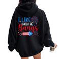 I Like How He Bangs マッチング カップル 4Th Of July 花火 レディース オーバーサイズ パーカー バックプリント Black