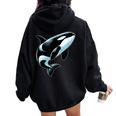 Orca シャツ オーシャン シャチ 恋人 男性 男の子 女の子 キッズ シャチ レディース オーバーサイズ パーカー バックプリント Black