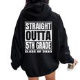 Straight Outta 5Th Gradechool Graduation Class Of 2033 レディース オーバーサイズ パーカー バックプリント Black