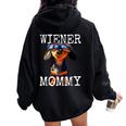 Wiener Mommyウィンナー・マミー ダックスフンド・ママ ダックスフンド・ママ 母の日 ダックスフンド レディース オーバーサイズ パーカー バックプリント Black