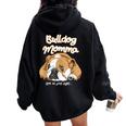 かわいいイングリッシュブルドッグ Momma Bullie Love At Firstight レディース オーバーサイズ パーカー バックプリント Black
