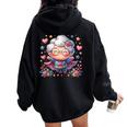かわいいスーパーヒーローおばあちゃんスーパーヒーローおばあちゃん レディース オーバーサイズ パーカー バックプリント Black
