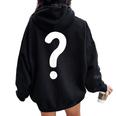クエスチョンマーク シャツ カップル 男性 女性 キッズ Guess Who コスチューム レディース オーバーサイズ パーカー バックプリント Black
